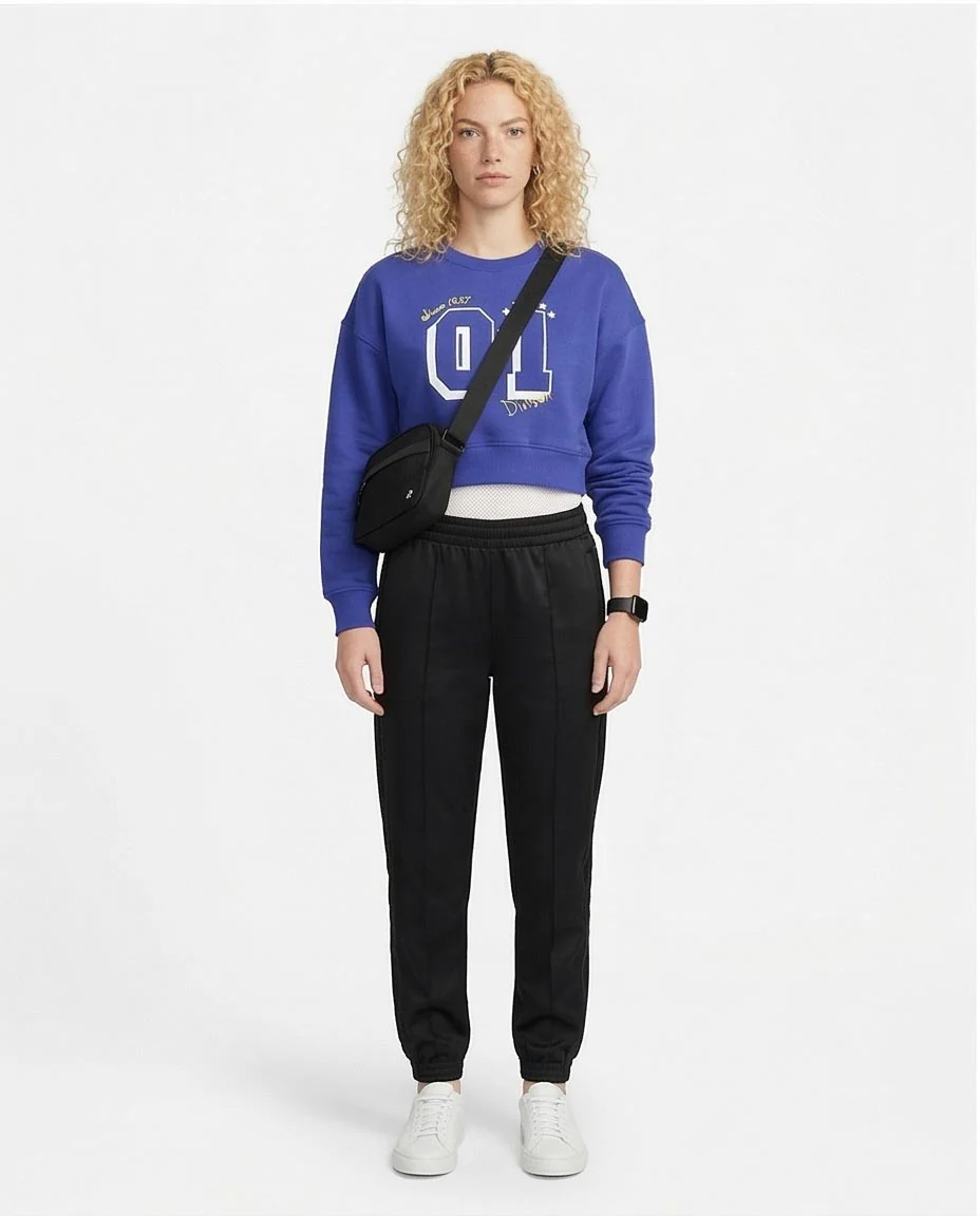 Ravin Women's "01 Division" Cropped Sweatshirt -  Cobalt Blue - R214412 - Image 4