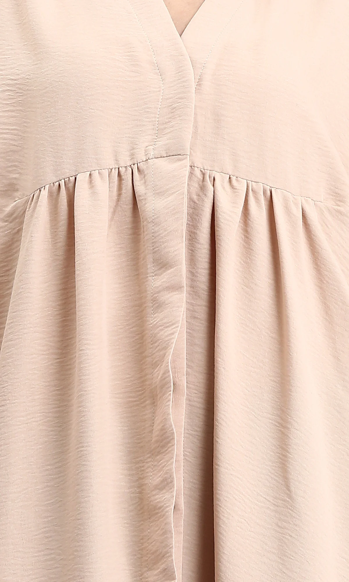 Ravin Women’s Crinkle-Textured V-Neck Midi Shirt Dress – Sand - R209967 - Image 3