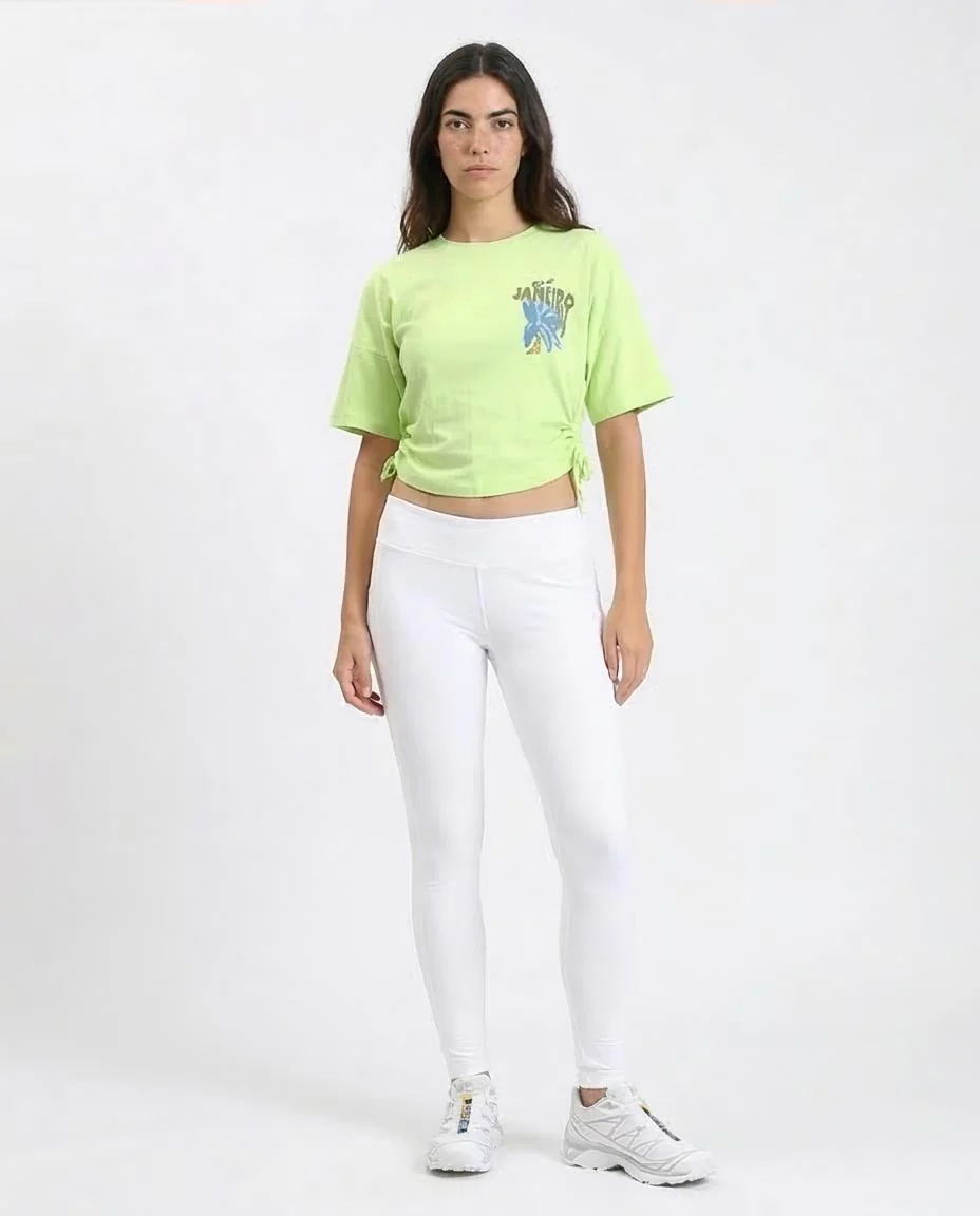 Ravin Women's Rio de Janeiro Graphic T-Shirt – Adjustable Side-Cinch Hem-Lime Green - O203336- - Image 3