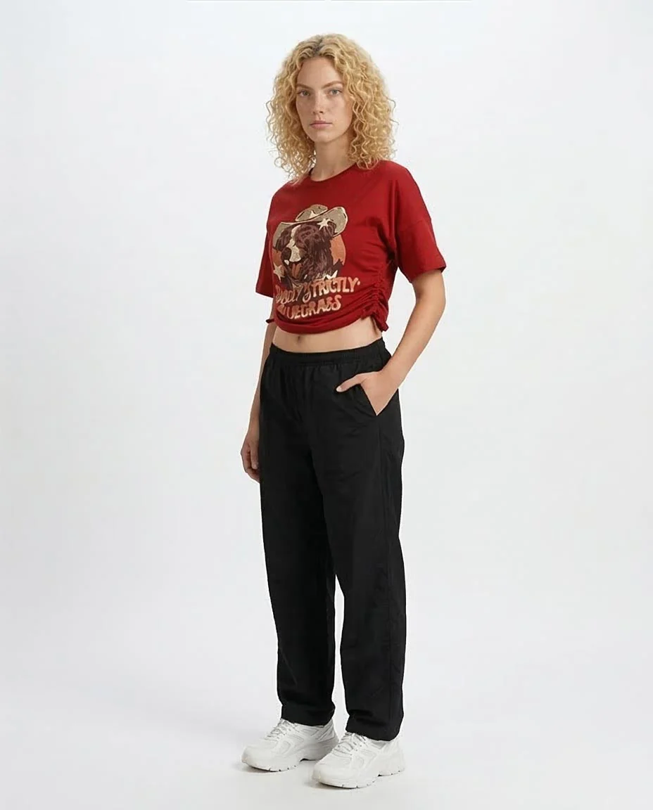 Ravin | Women’s Side-Cinch Graphic Tee – "Hardly Strictly Bluegrass" Edition - Heritage Red - O203510 - Image 5
