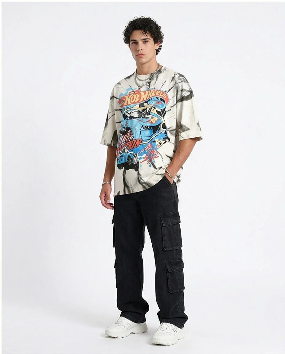 Ravin x Hot Wheels | Vintage Oversized Tie-Dye Graphic Tee - R207468 - Image 4