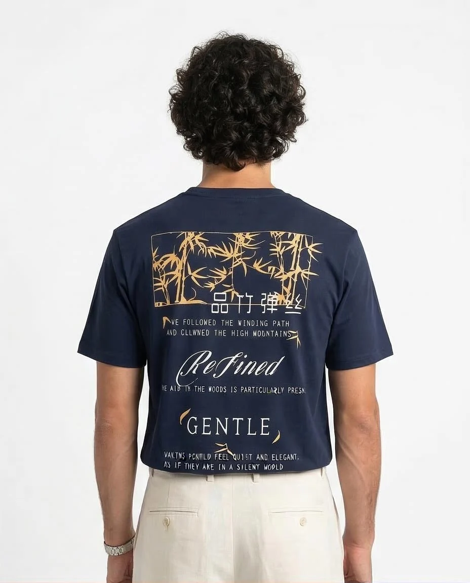 Ravin | "Refined Woods" Graphic Tee – 100% Premium Cotton - Navy Blue - R209387 - Image 2
