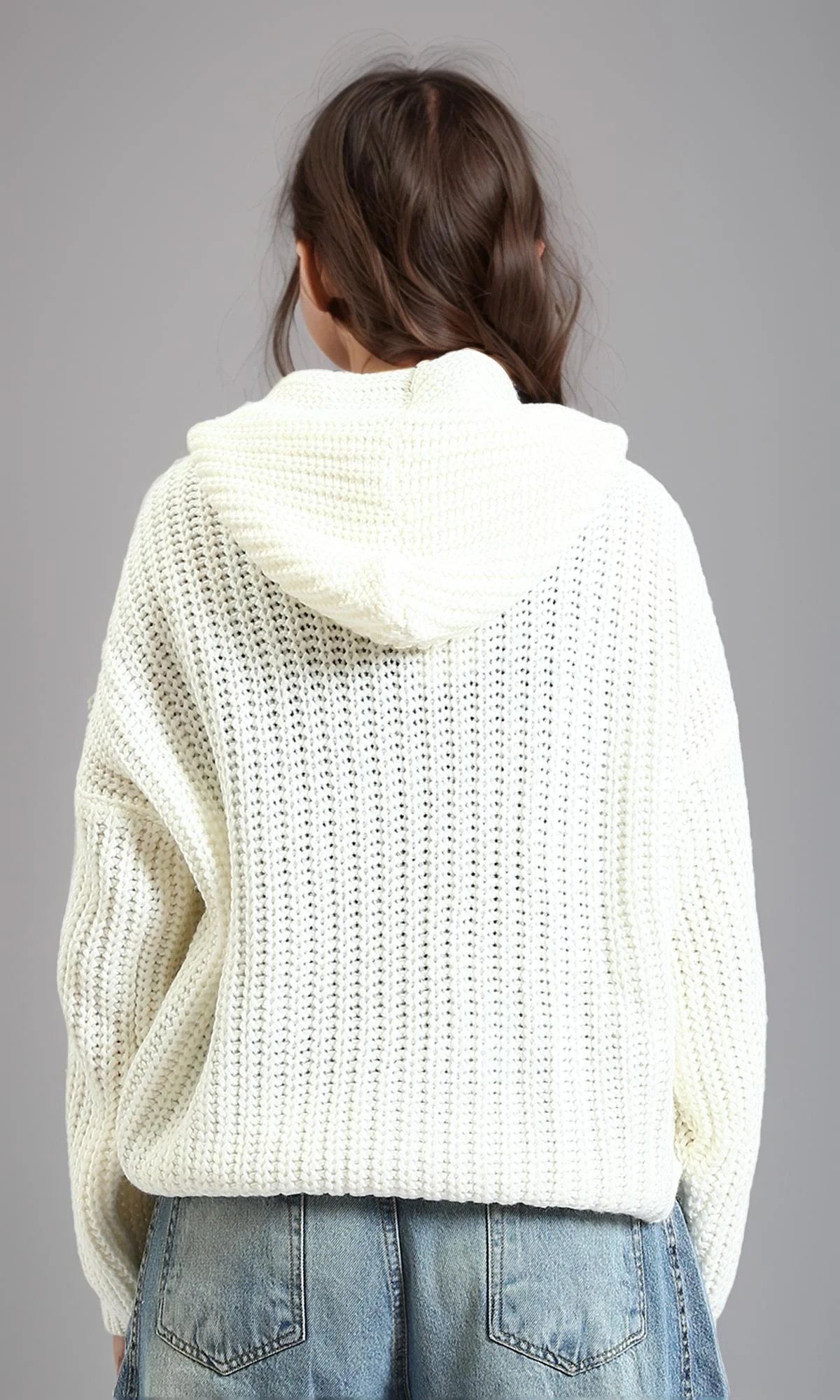 R213238 - Regular Fit Knitted Short Cardigan - Off-White - Image 2
