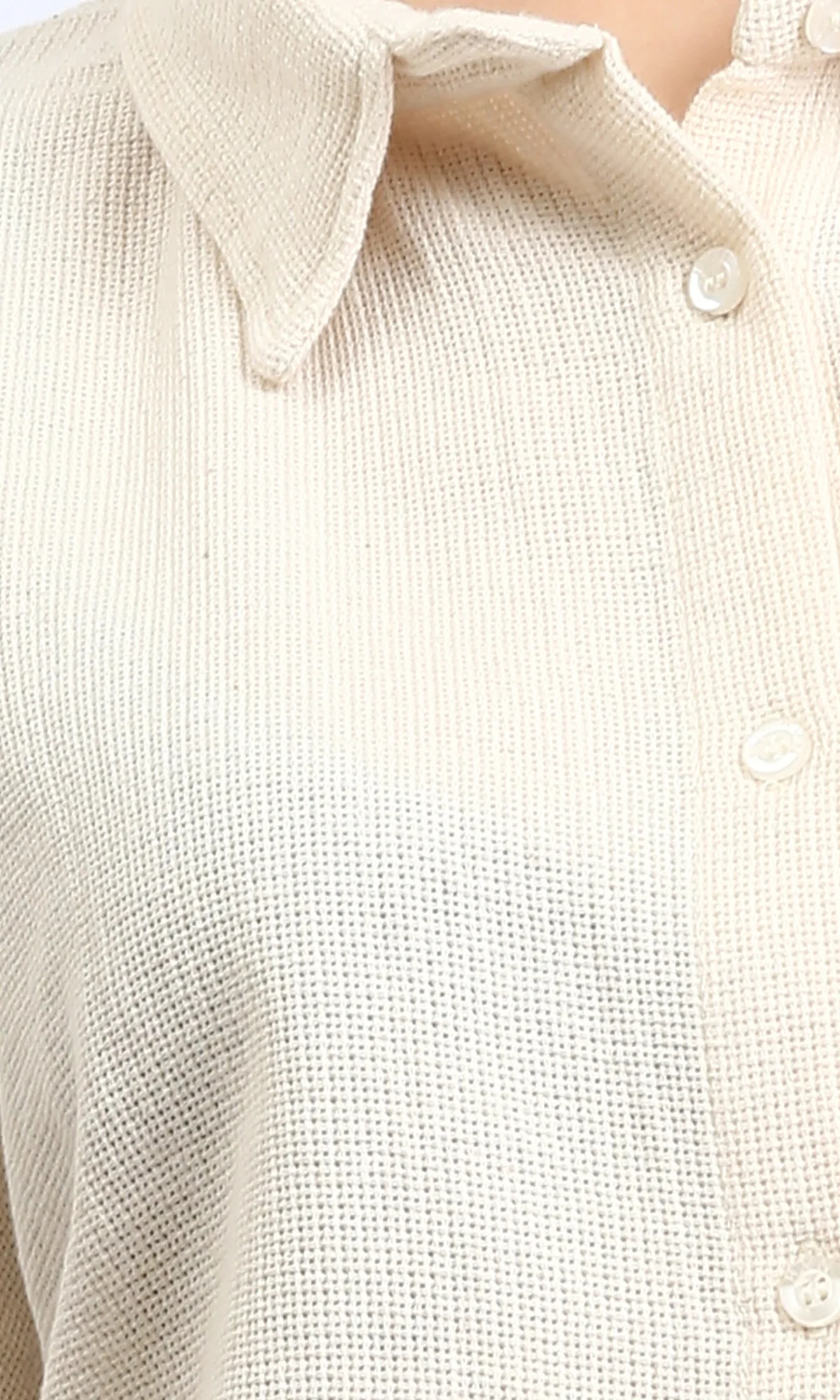 R209432 - Relaxed Elbow Sleeves Short Shirt - Light Yellow - Image 3
