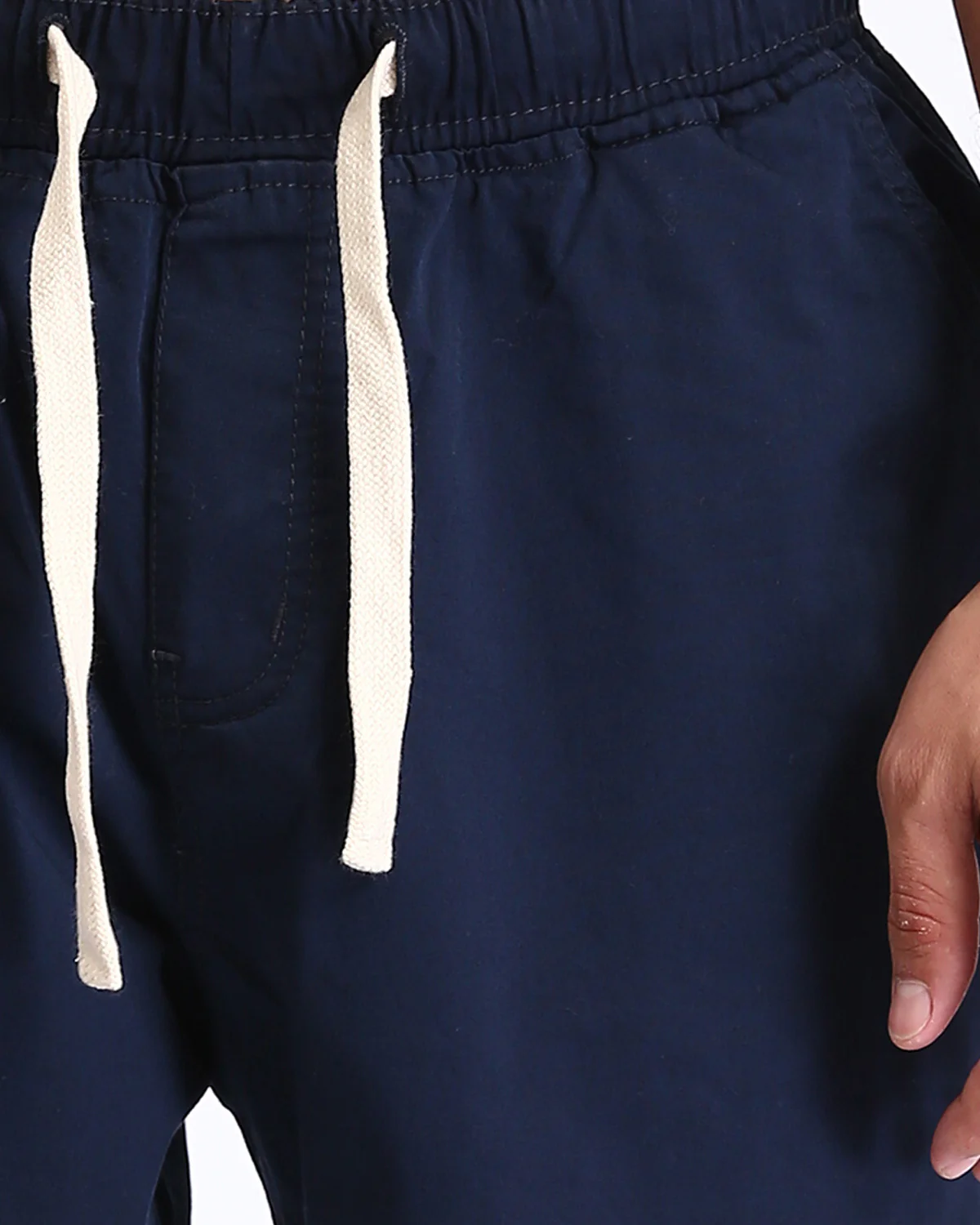 Ravin Relaxed-Fit Navy Hybrid Twill Trousers with Drawstring Waist - R213323 - Image 3