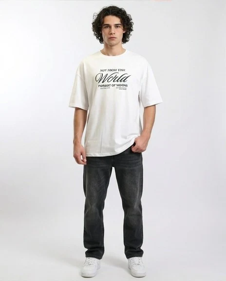 R215743 - Relaxed Fit Printed Cotton Tee - White - Image 4