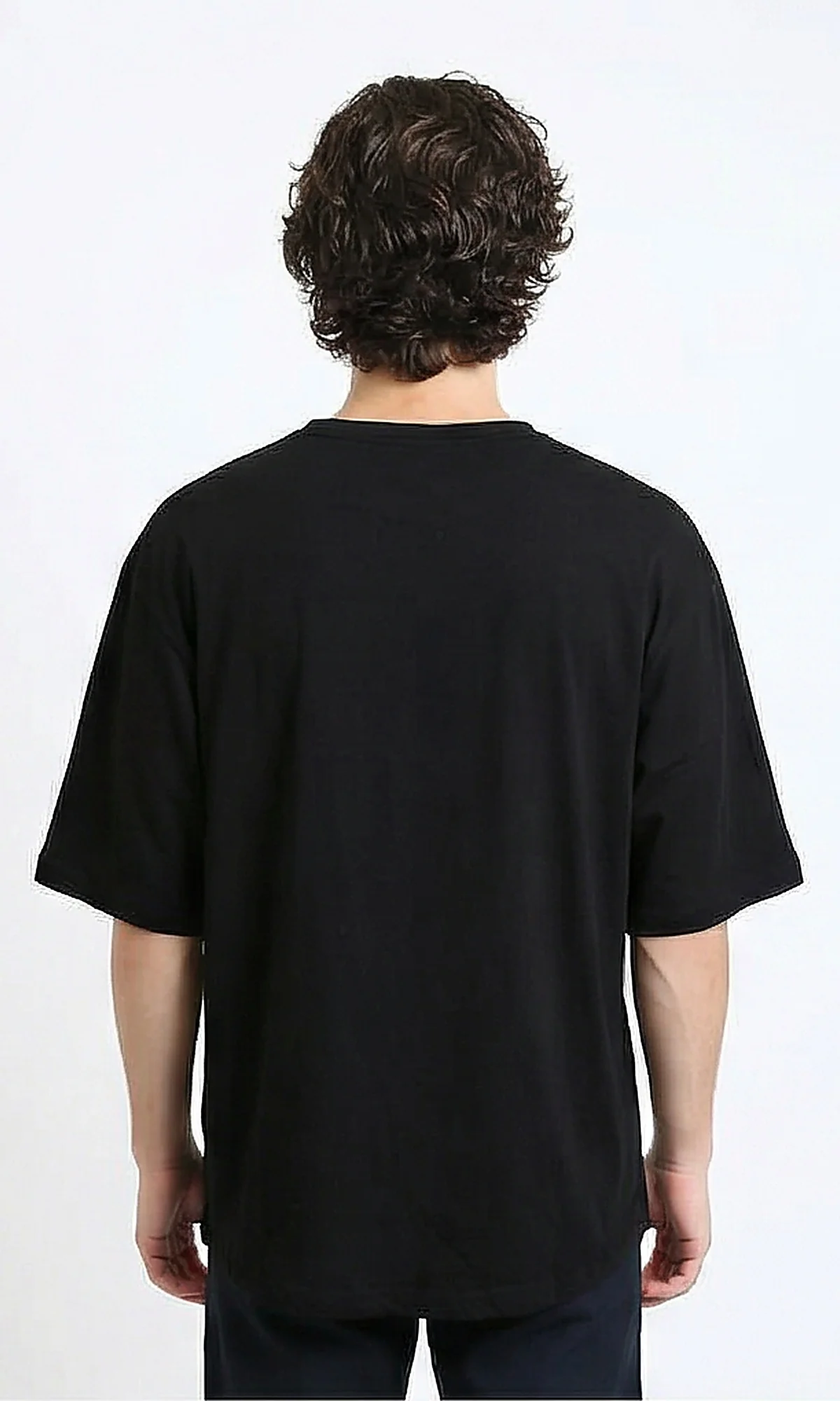 R215872 - Relaxed Fit Solid Summer Basic Tee - Black - Image 2