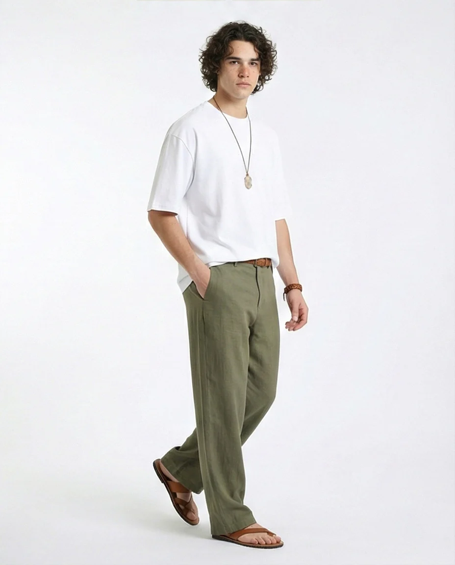R215862 - Relaxed Fit Solid Summer Basic Tee - White - Image 3