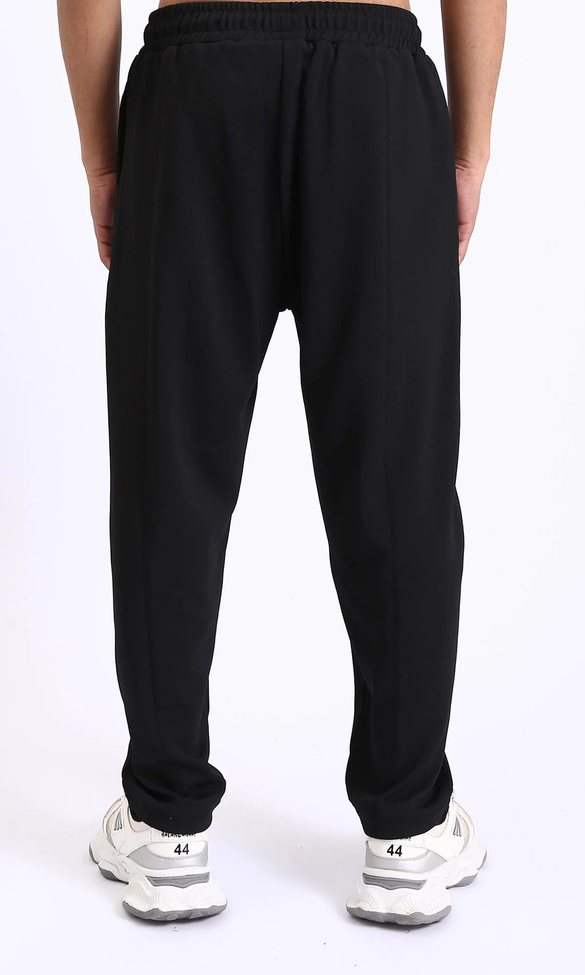 R208840-Relaxed Leg Slip On Summer Pants - Black - Image 3