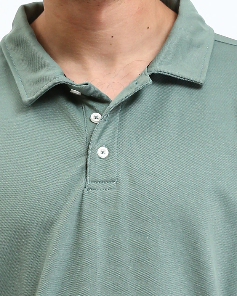Ravin Relaxed Pique Polo - Sage Green - R210778 - Image 4