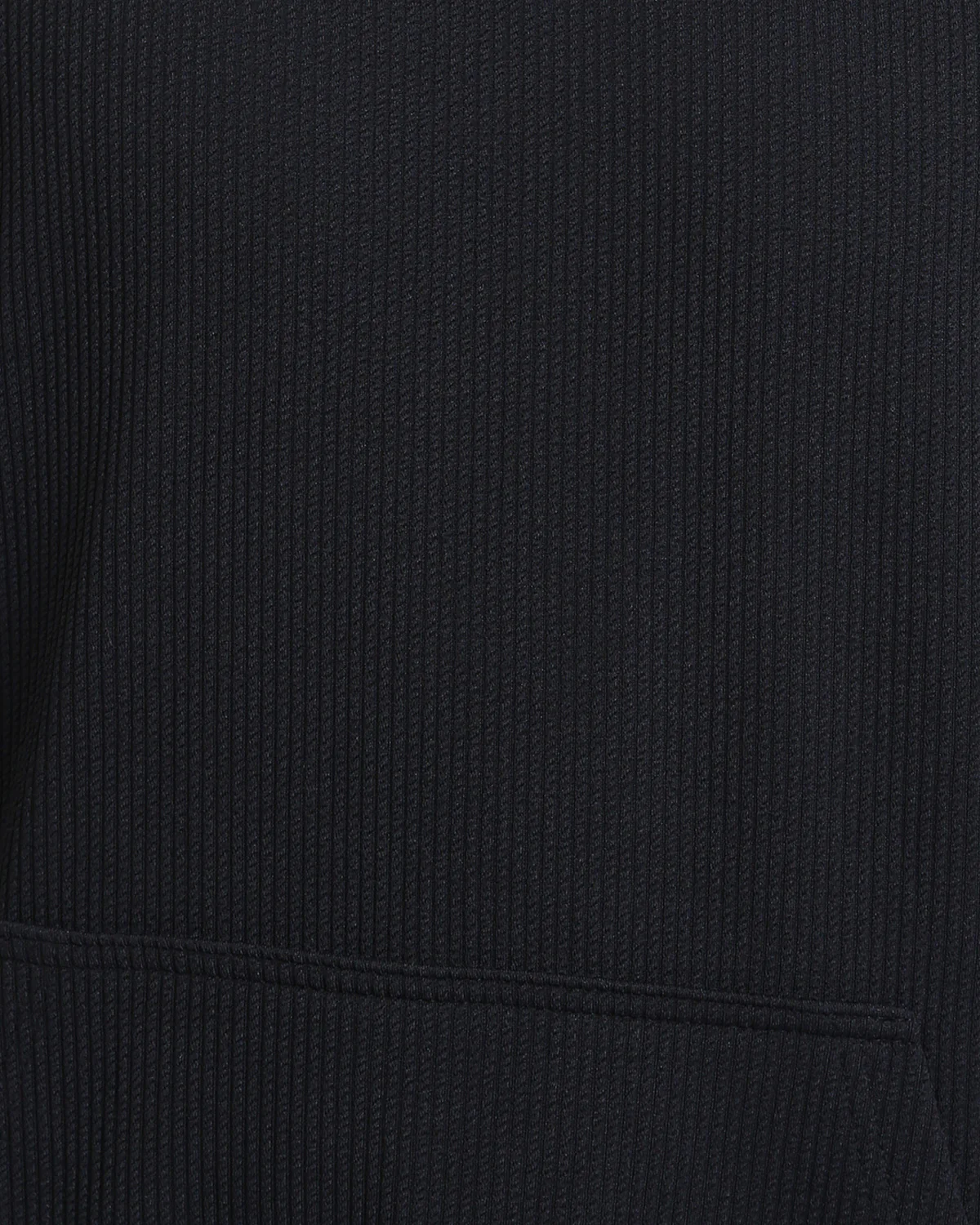 R215236 - Ribbed Hoodie with Kangaroo Pocket - Black - Image 4