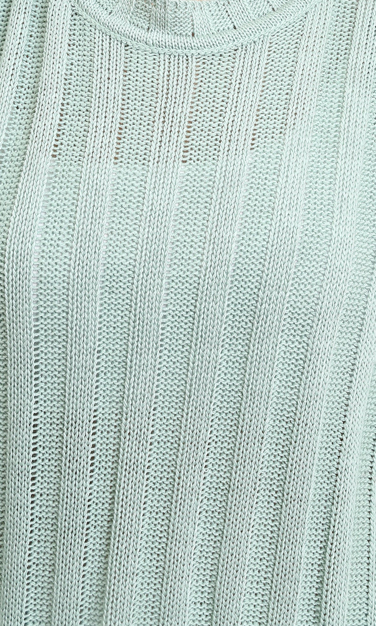 R214918 - Ribbed Knit Relaxed Fit Pullover - Light Mint - Image 3