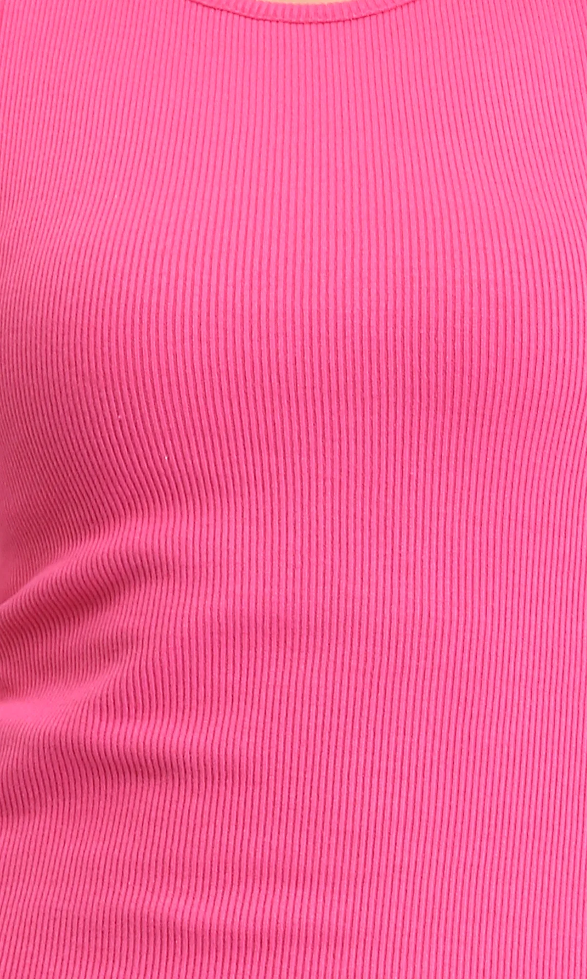 R205894 - Ribbed Sleeveless Bodycon Short Dress - Hot Pink - Image 3
