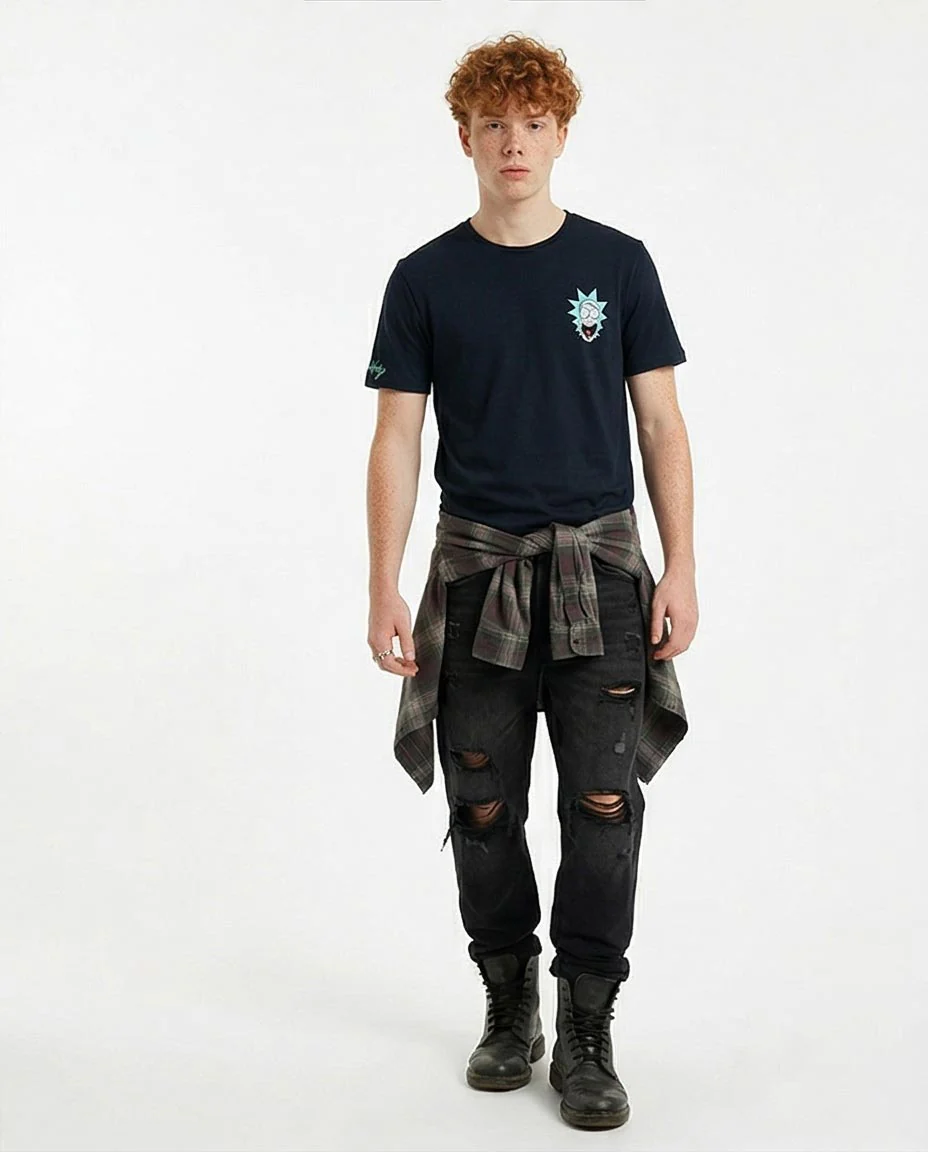 Rick and Morty Wubba Lubba Dub-Dub Navy Graphic Tee - O198040 - Image 4