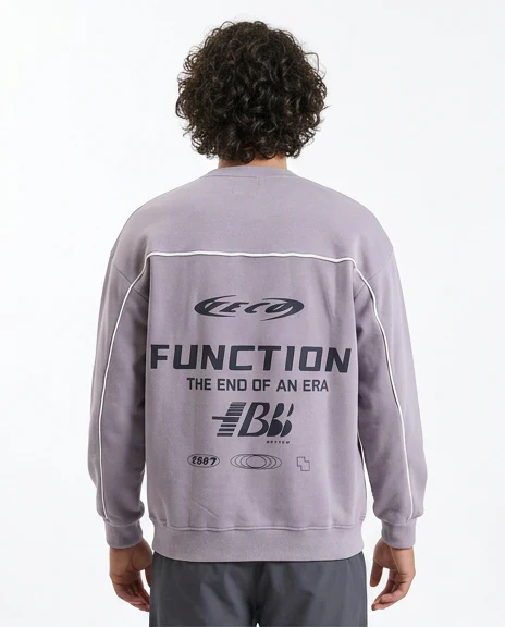 R214405 - Round Neck Slip On Casual Sweatshirt - Grey - Image 2