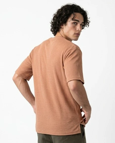 R208540 - Self Pattern Slip On Regular Tee - Brick Orange - Image 2