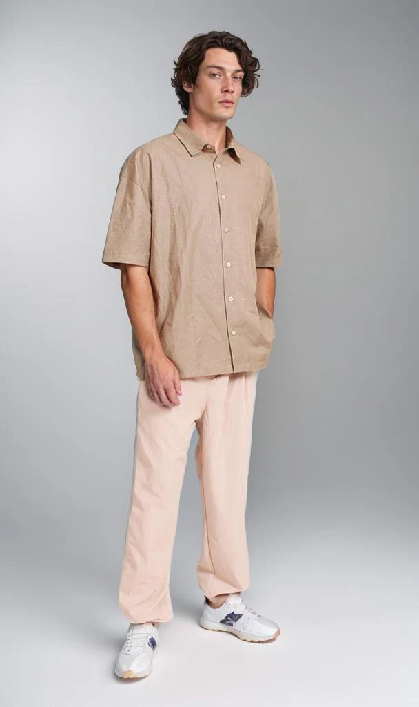 R206337 - Short-Sleeve Button-Up Shirt - Olive Green - Image 5