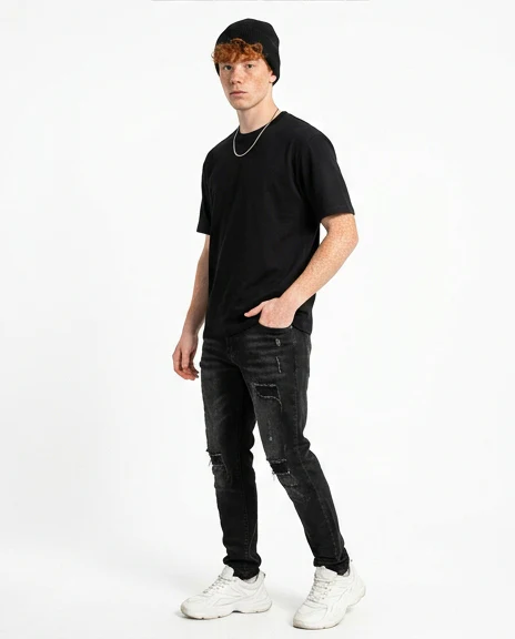 Slate Gray Minimalist Structured Tee - R217330 - Image 4