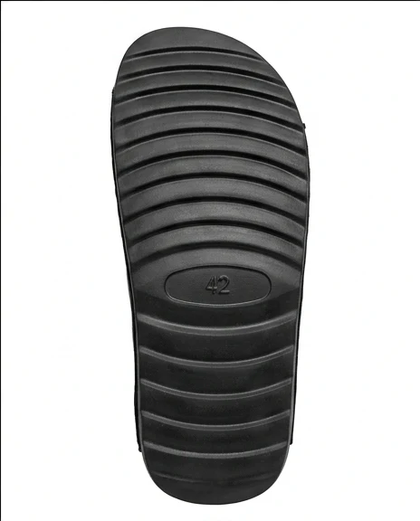 Sleek Adjustable Wide-Strap Slides in Black - R208862 - Image 4