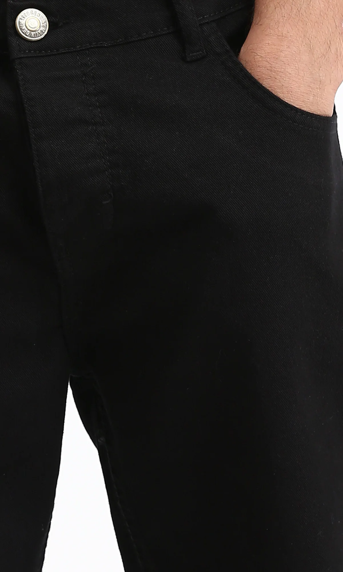 Sleek Slim-Fit Black Denim Jeans - O200507 - Image 3