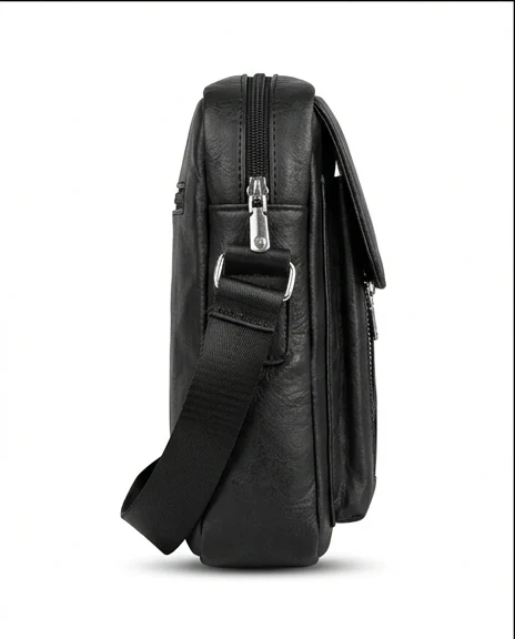 Sleek Urban Faux Leather Multi-Pocket Crossbody Bag - R216589 - Image 3