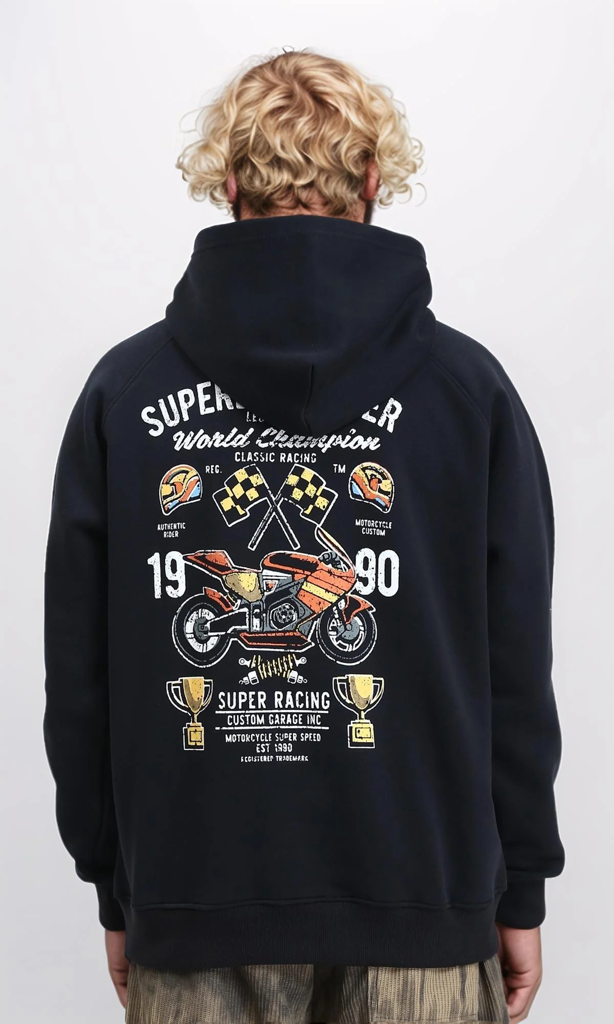 R212206 - Slip On Comfy Drawstring Hoodie - Black - Image 2
