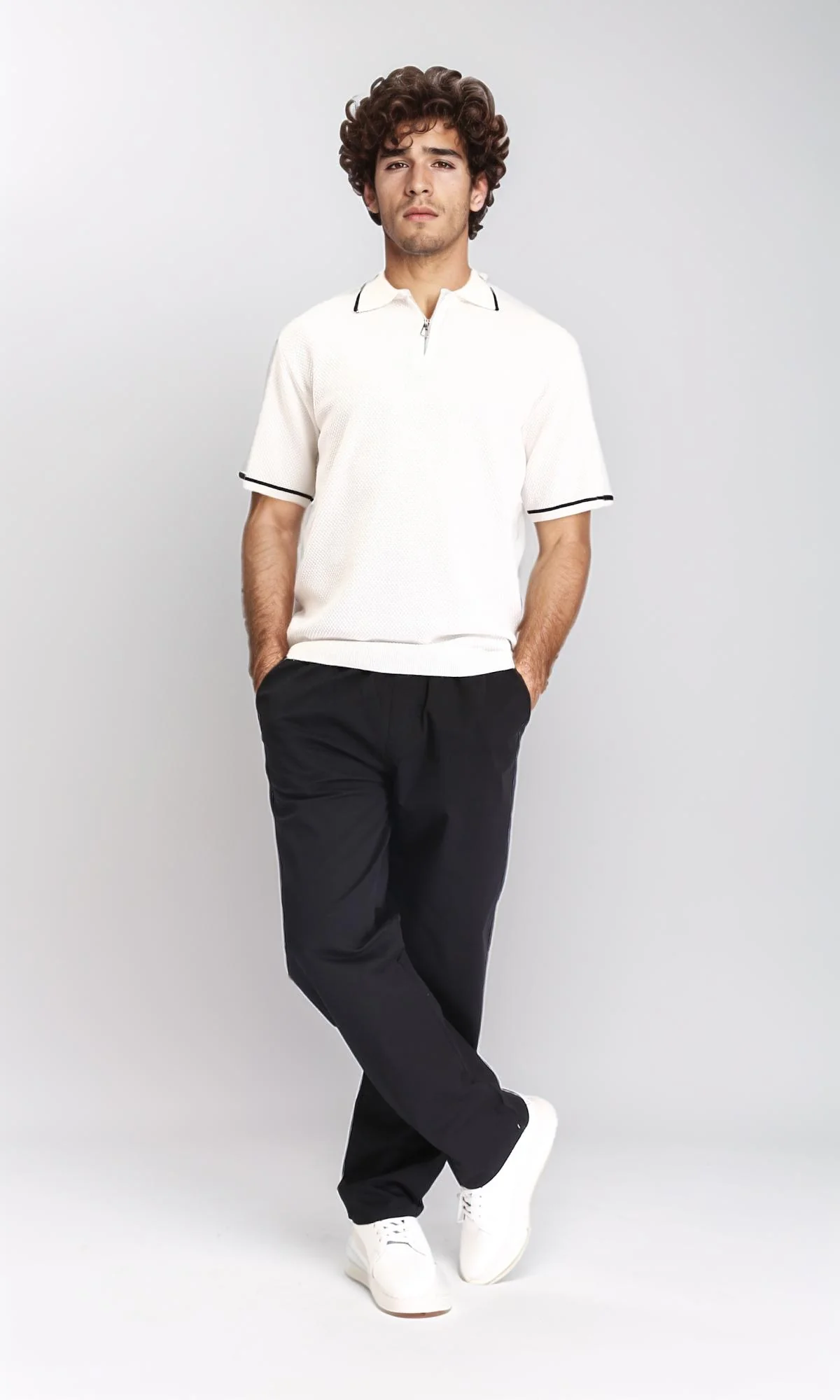 R213318 - Slip On Comfy Pants with Elastic Waist - Black - Image 5