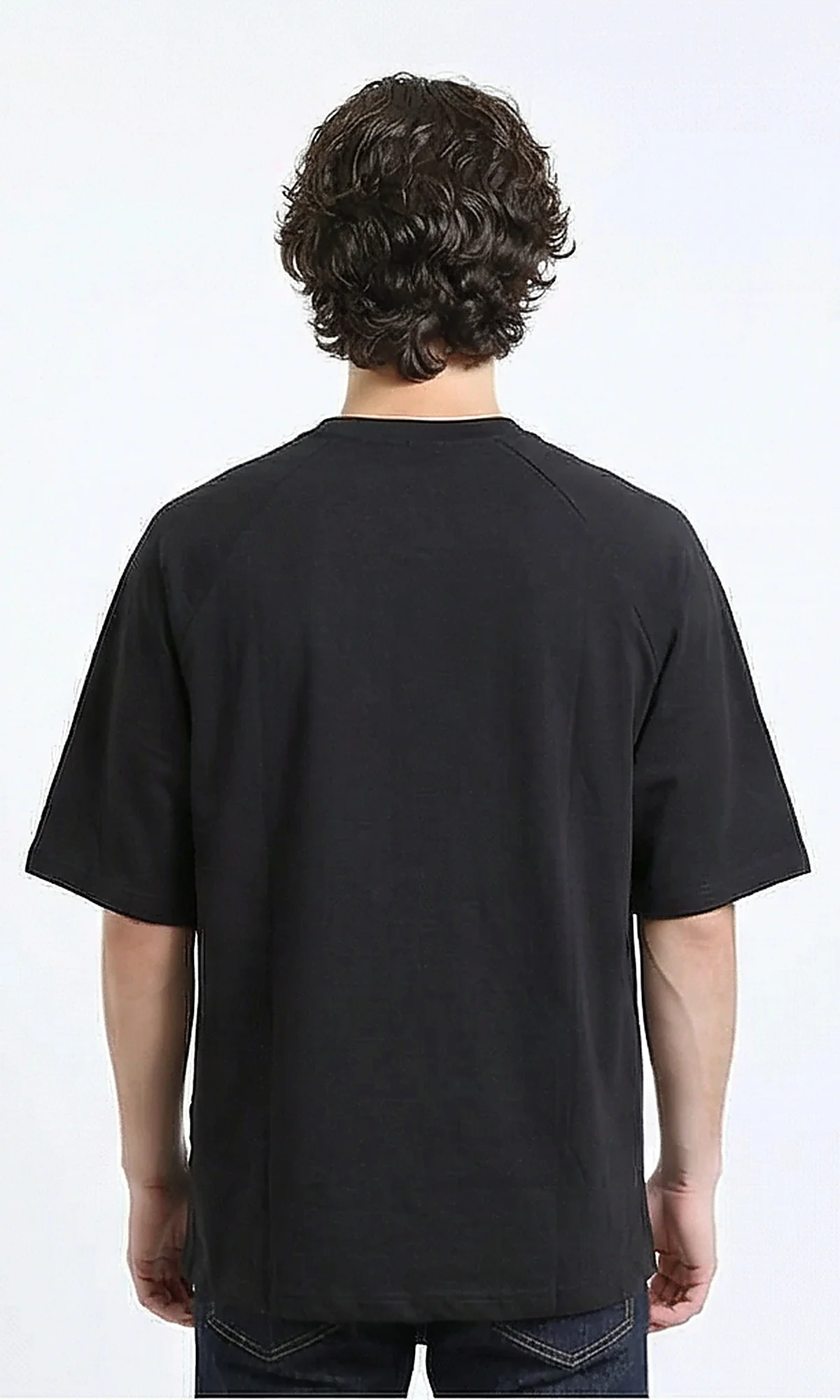 R216119 - Slip On Elbow Sleeves Basic Tee - Charcoal Grey - Image 2