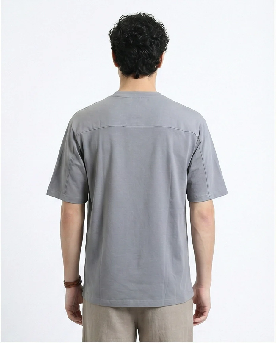 R216115 - Slip On Elbow Sleeves Comfy Tee - Medium Grey - Image 2