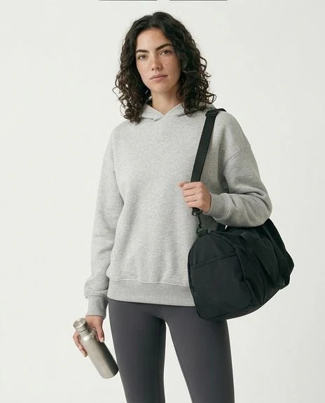 Slip On Long Sleeves Casual Hoodie - Heather Grey - R212038 - Image 5