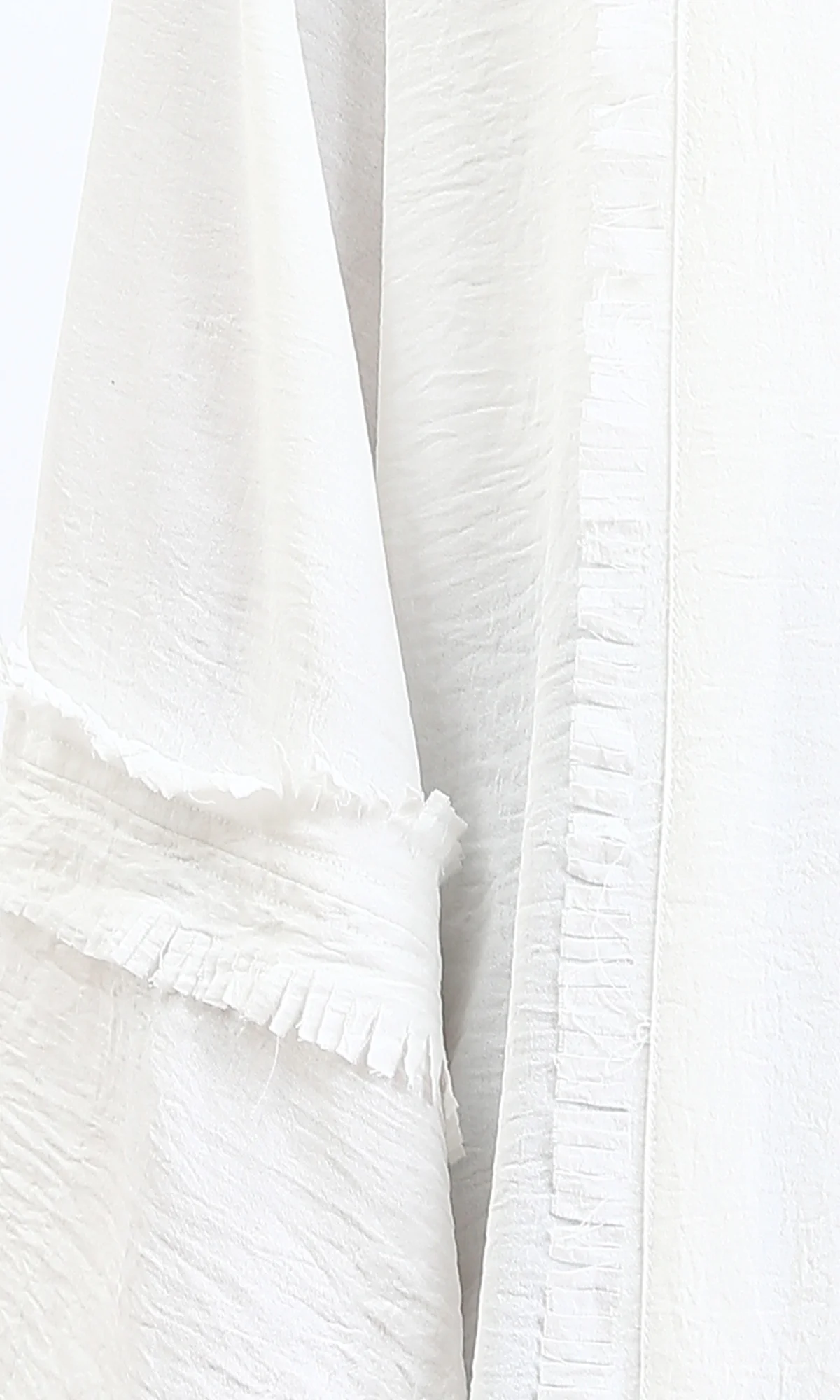 R206976 - Slip On Textured Long Cardigan - Off-White - Image 3