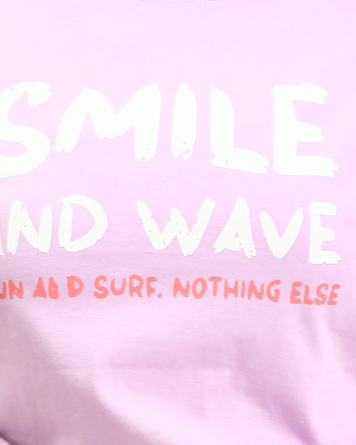 Ravin - Smile and Wave Graphic Side-Cinch Tee - Light Purple - R210321 - Image 4