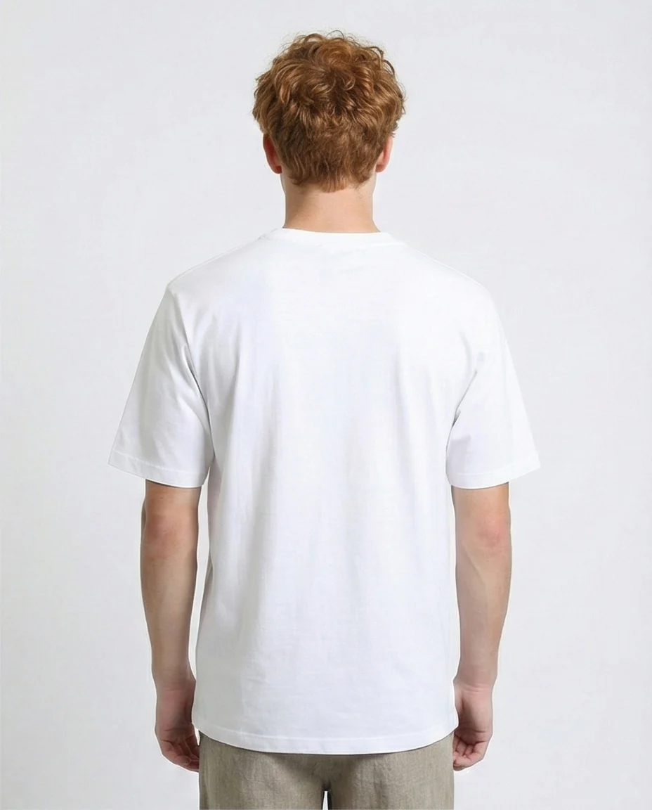 R215868 - Solid Basic Tee with Front Pocket - White - Image 2