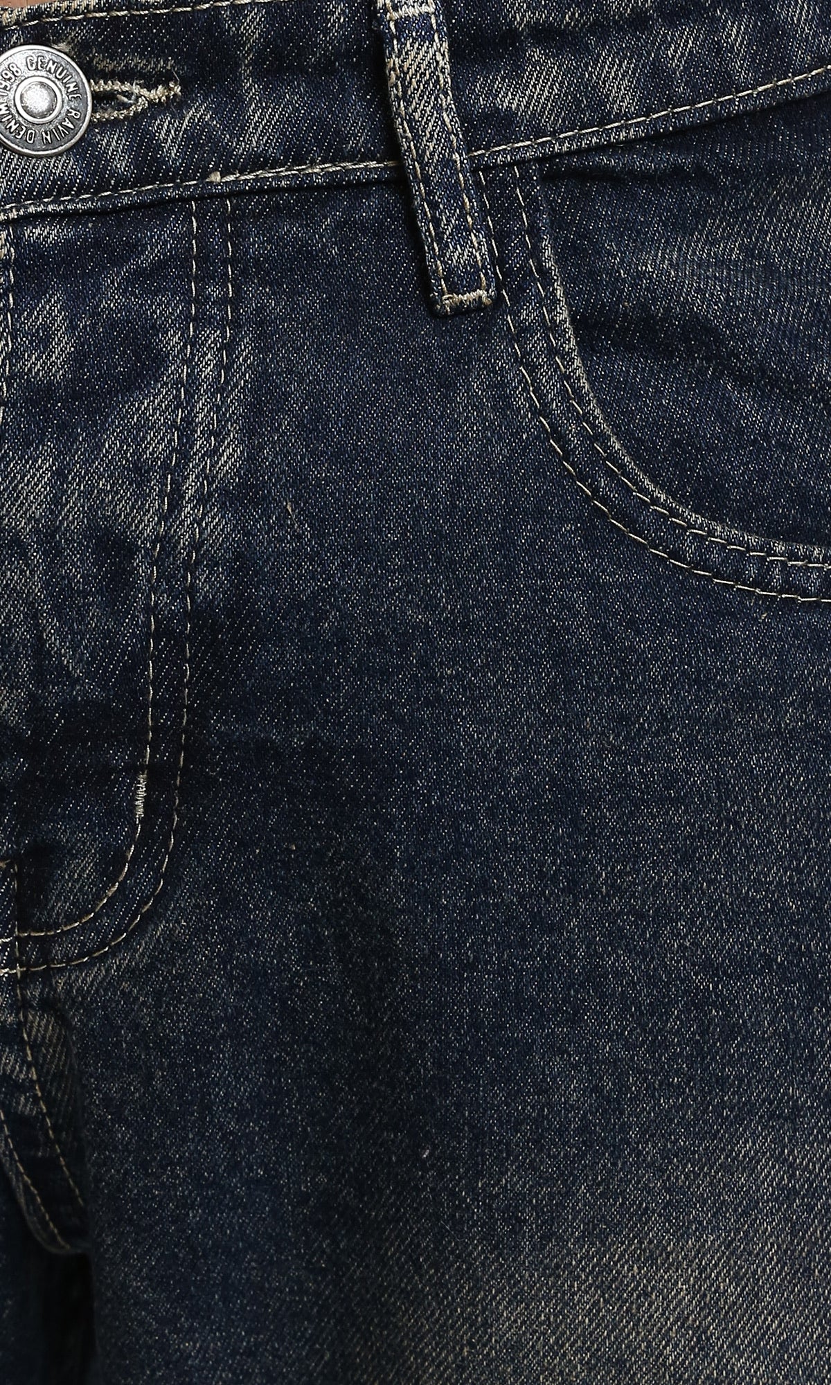 R213317 - Solid Casual Jeans with Front Wash - Brownish Navy Blue - Image 3