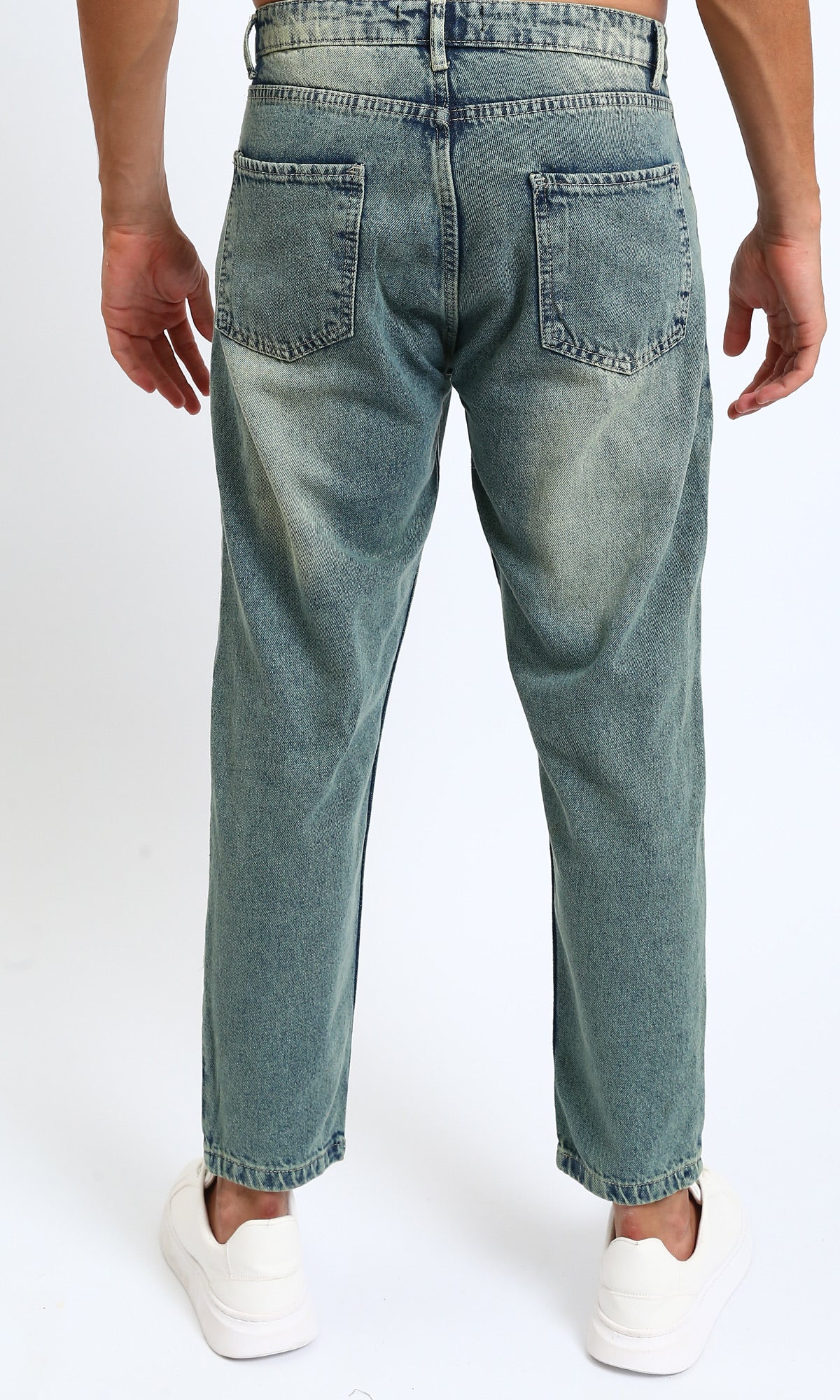 R213316 - Solid Casual Jeans with Front Wash - Stonewash - Image 2
