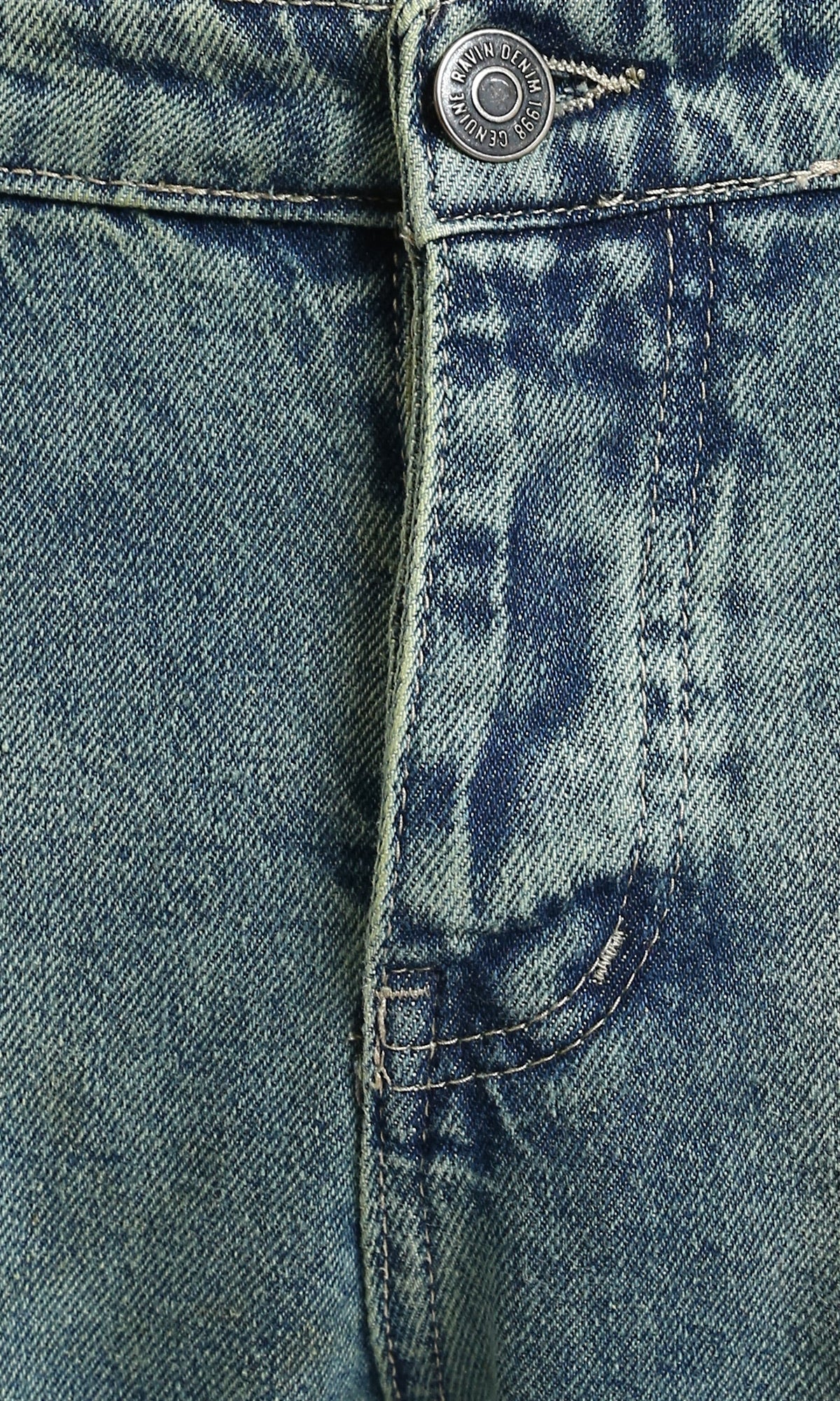 R213316 - Solid Casual Jeans with Front Wash - Stonewash - Image 3