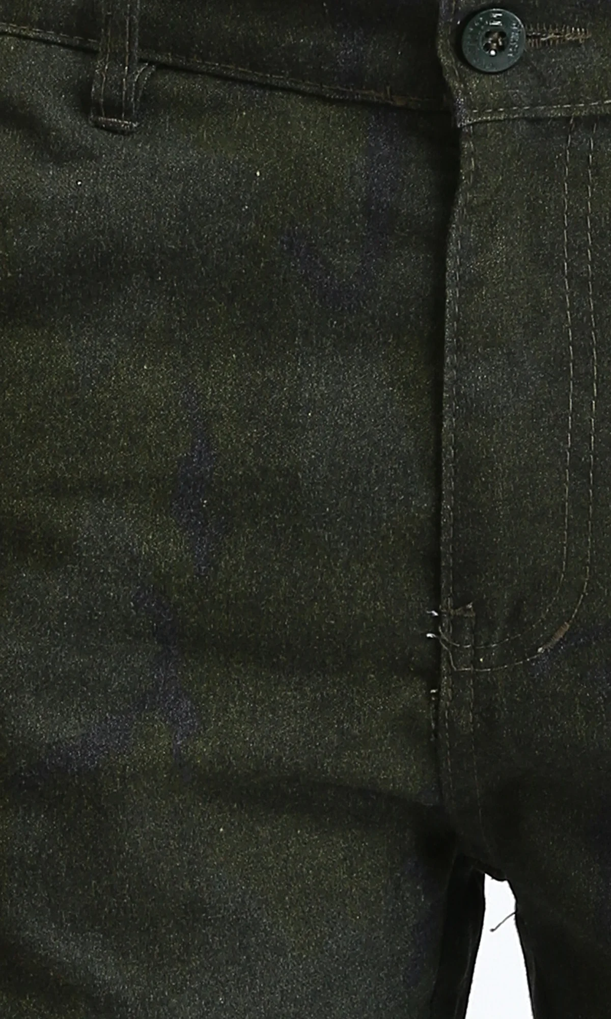 R204539 - Solid Cotton Casual Shorts - Dark Olive - Image 3