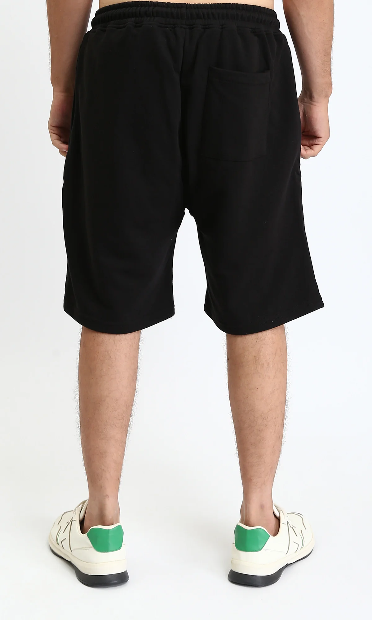 R208172 - Solid Cotton Slip On Shorts - Black - Image 2