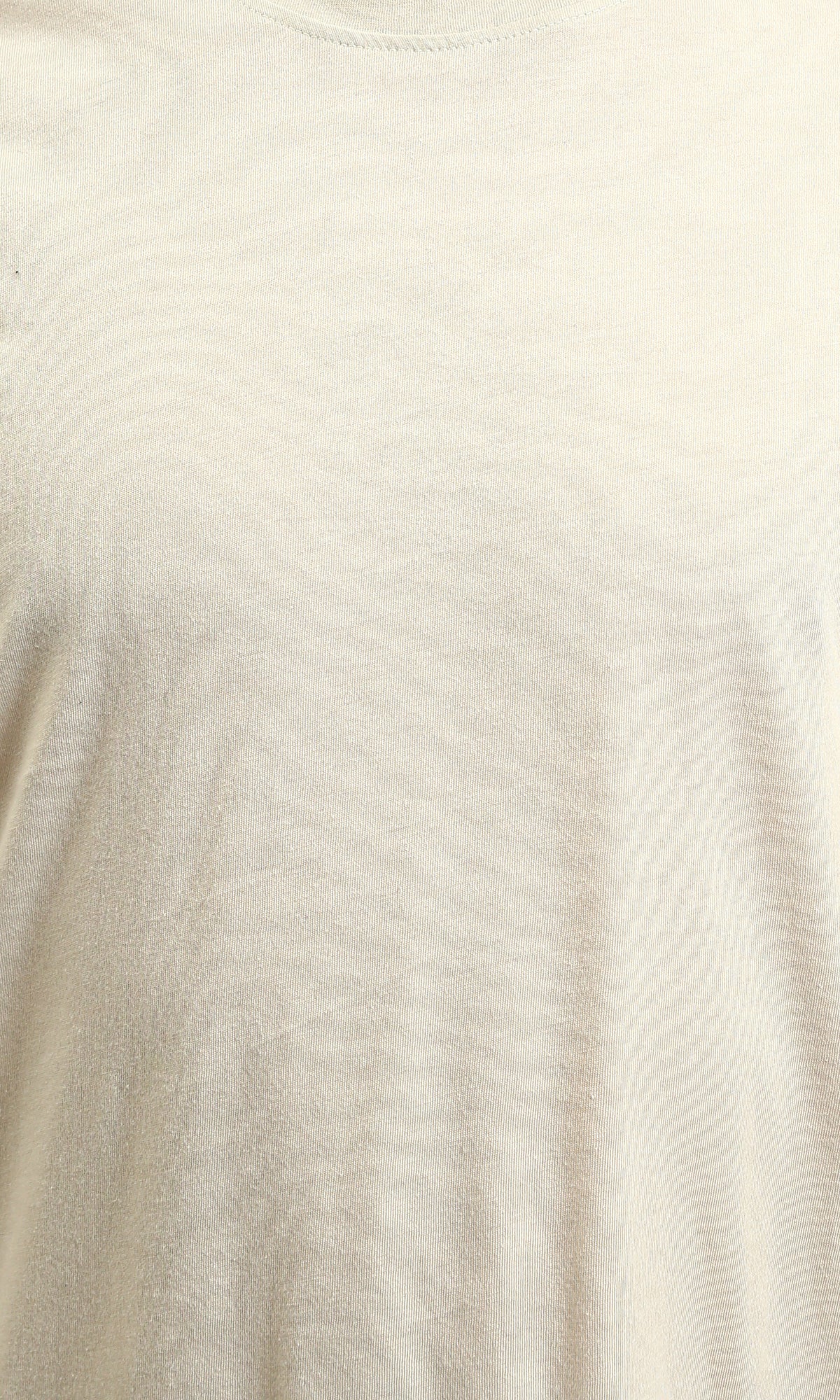 R216111 - Solid Crew Neck Relaxed Fit Tee - Light Beige - Image 3