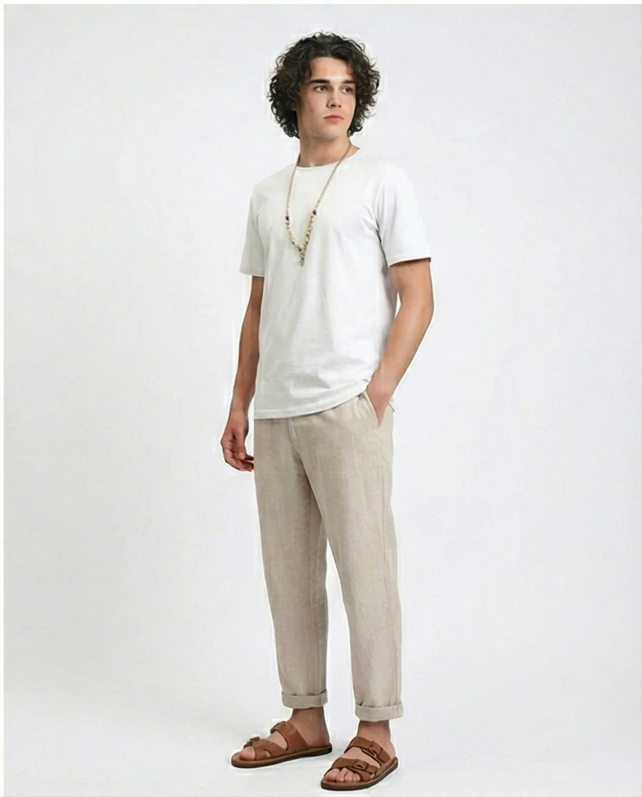 R215860 - Solid Crew Neck Short Sleeves Basic Tee - Light Grey - Image 5