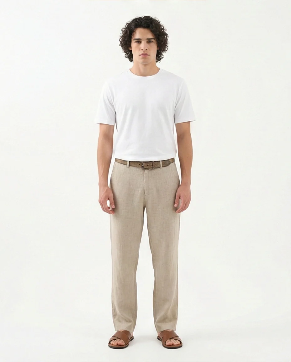 R215859 - Solid Crew Neck Short Sleeves Basic Tee - White - Image 3