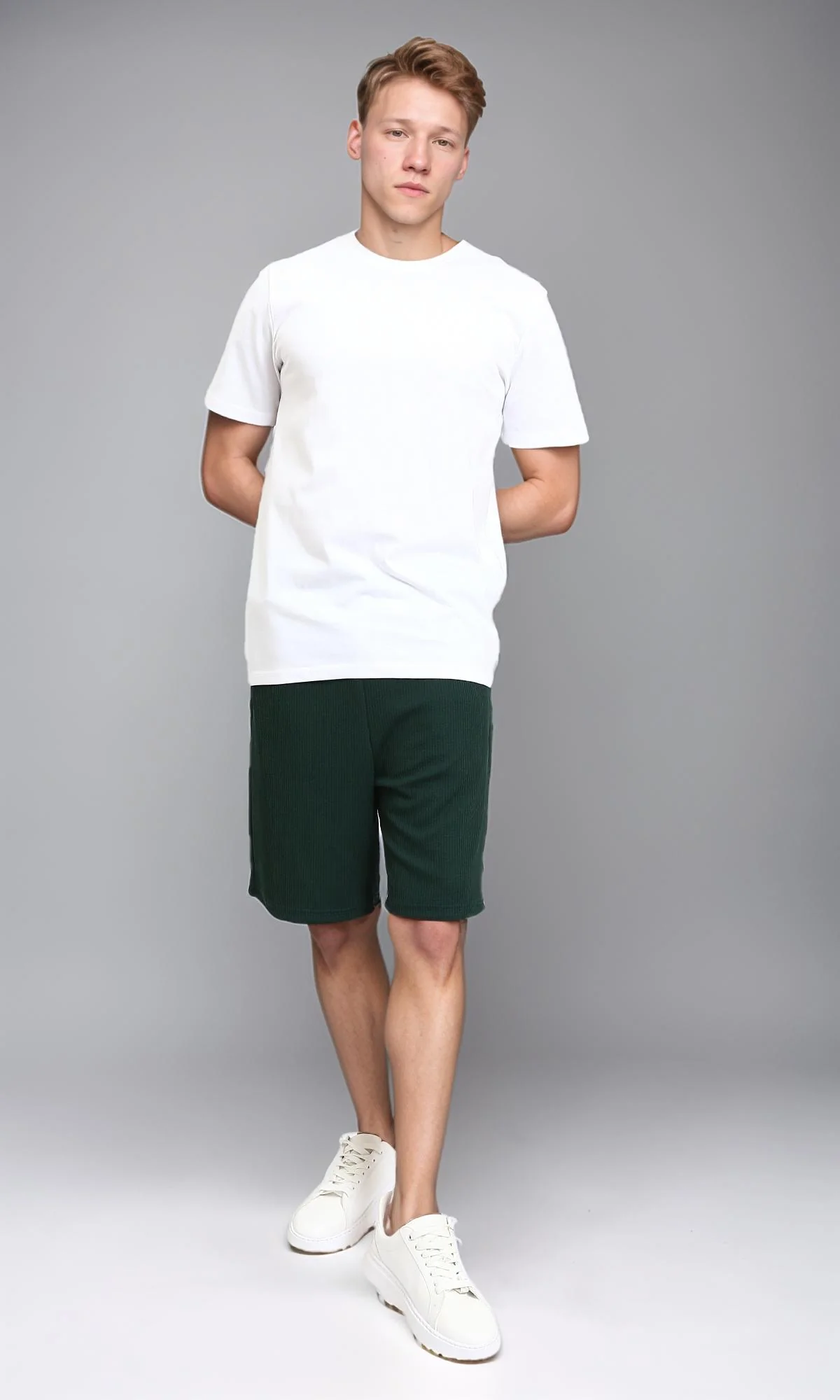 R215859 - Solid Crew Neck Short Sleeves Basic Tee - White - Image 5