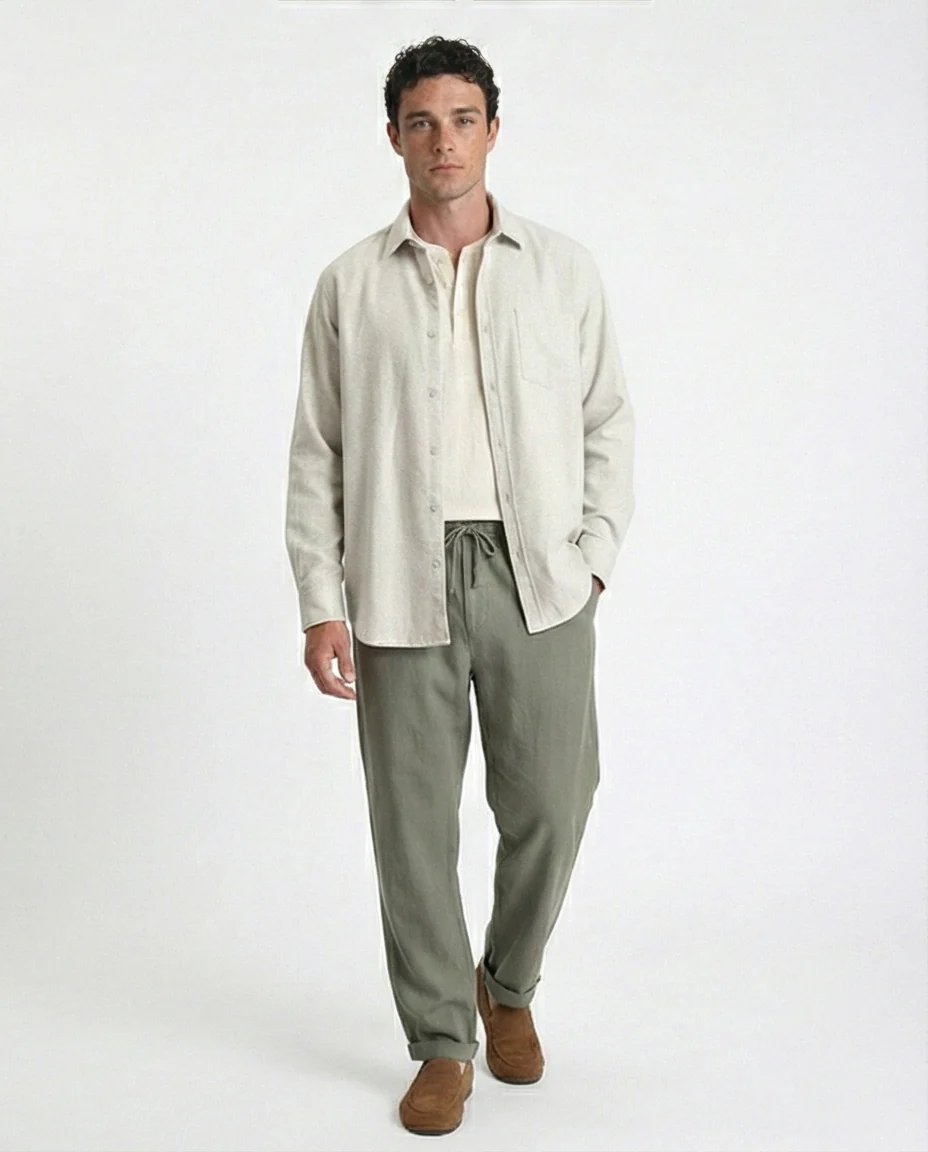R214293 - Solid Regular Fit Long Sleeve Shirt - Grey - Image 4