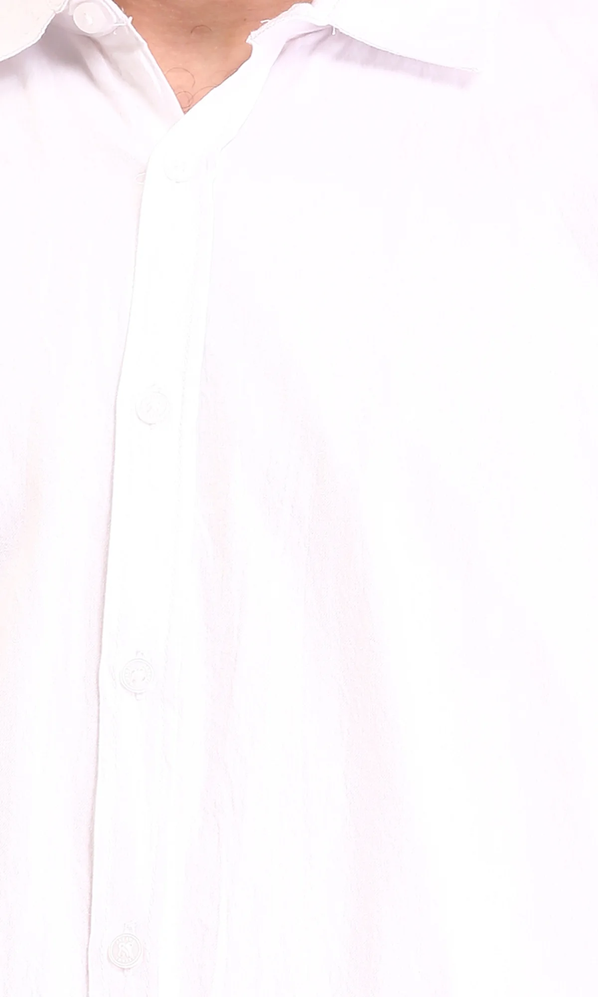 R206396 - Solid Regular Fit Long Sleeves Shirt - White - Image 3