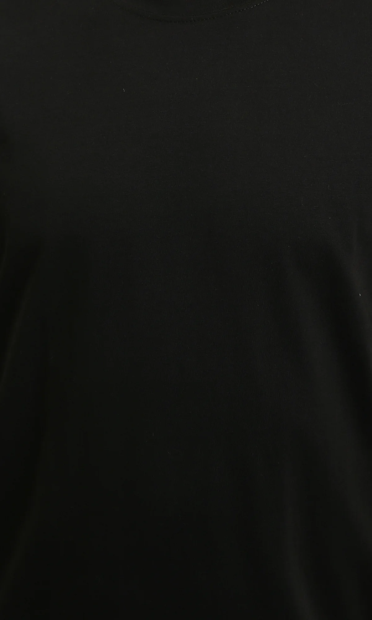 R215856 - Solid Short Sleeve Cotton Basic Tee - Black - Image 3