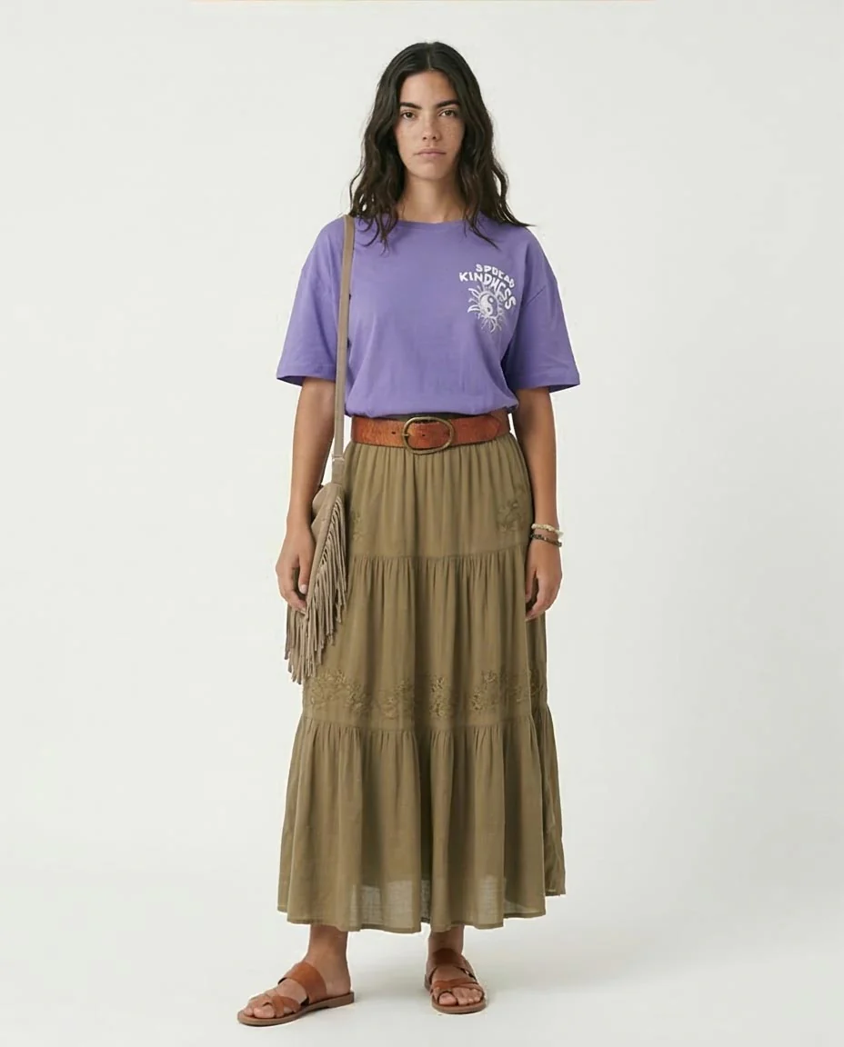 Ravin "Spread Kindness" Oversized Graphic T-Shirt – Purple - R204525 - Image 3