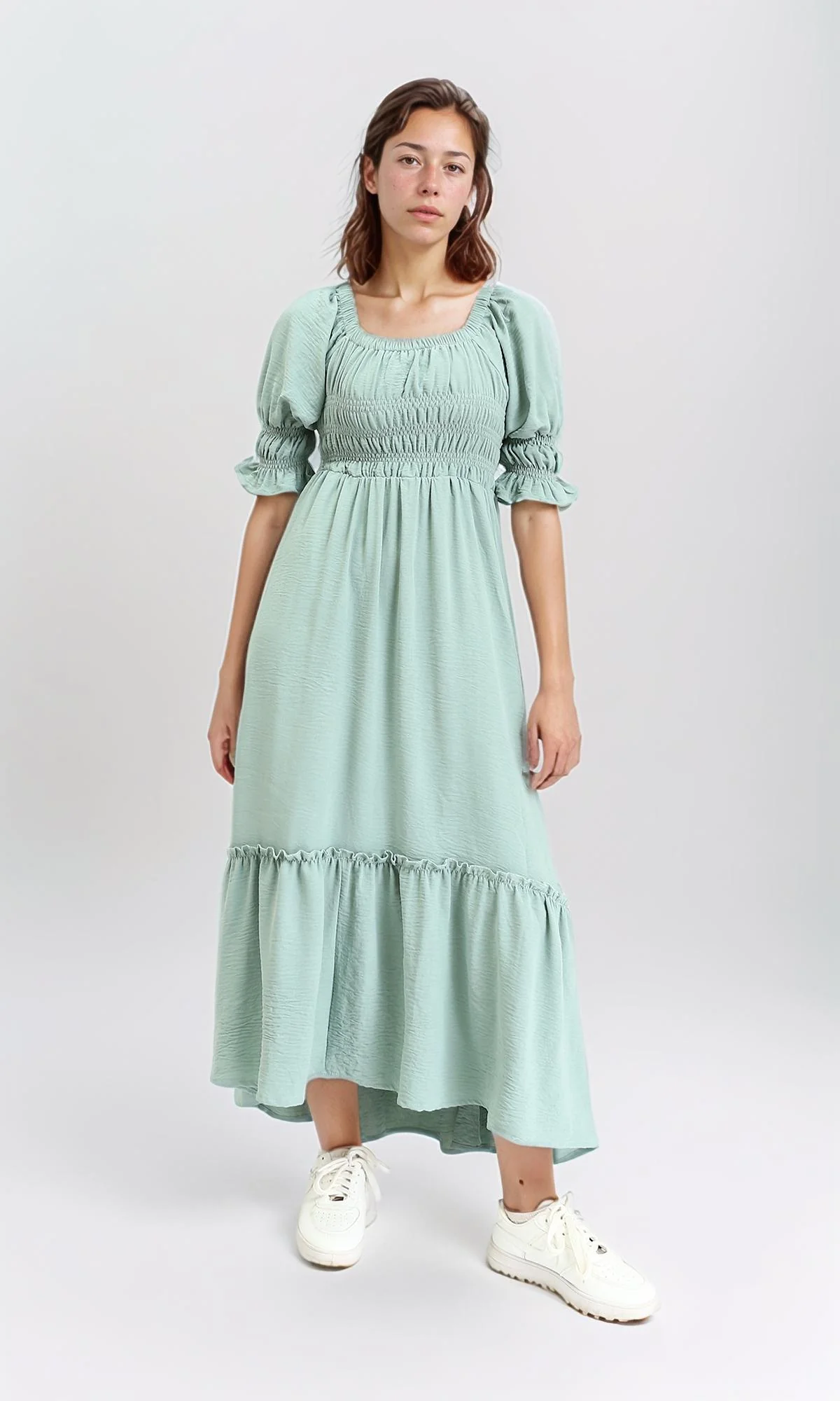R207280 - Square Neck Slip On Summer Dress - Mint - Image 5