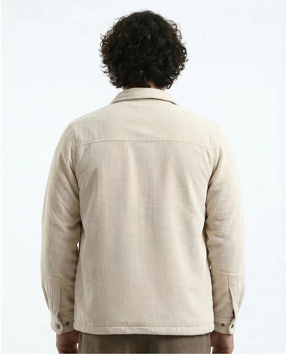 Stone Corduroy Snap-Front Shacket - O180571 - Image 2