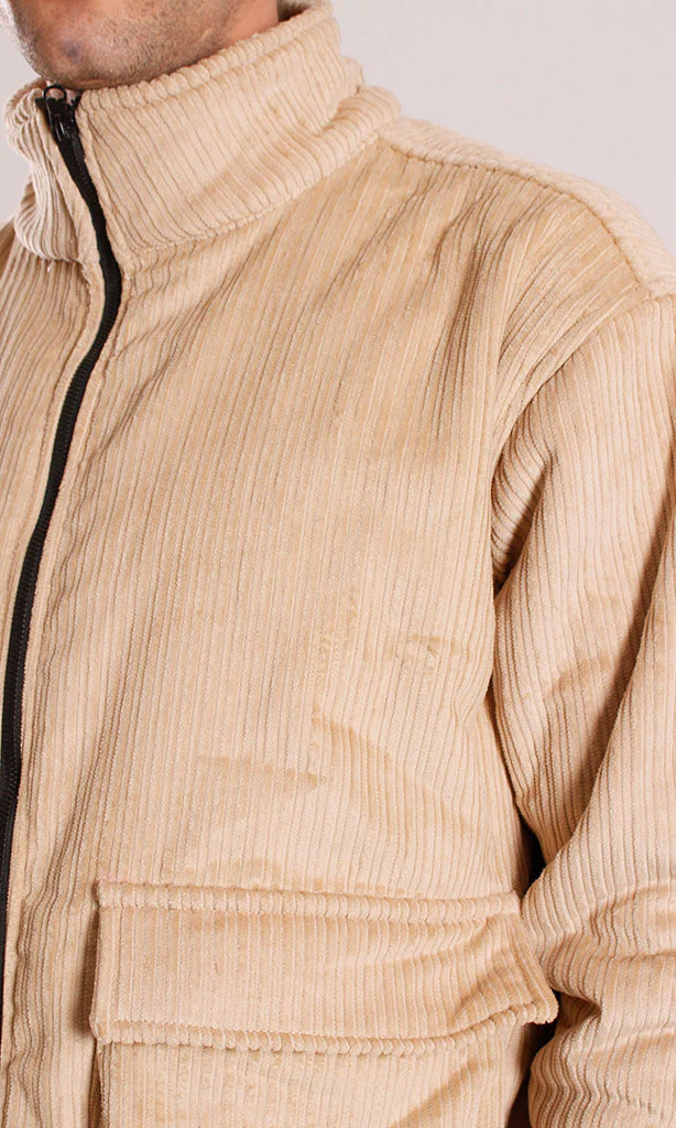 Stone Corduroy Zip-Up Utility Jacket - O199945 - Image 5