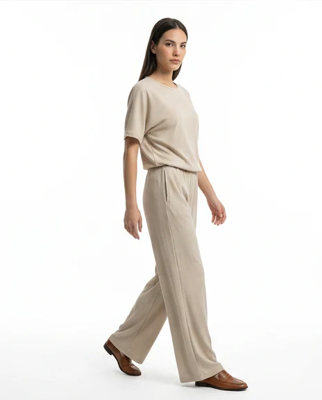 Stone Short Sleeve Wide-Leg Jumpsuit - R217291 - Image 4